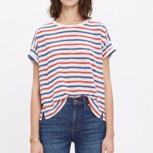 MADEWELL~100% Linen Americana Striped Tee~XS